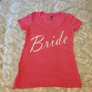 Bride wedding pink tee